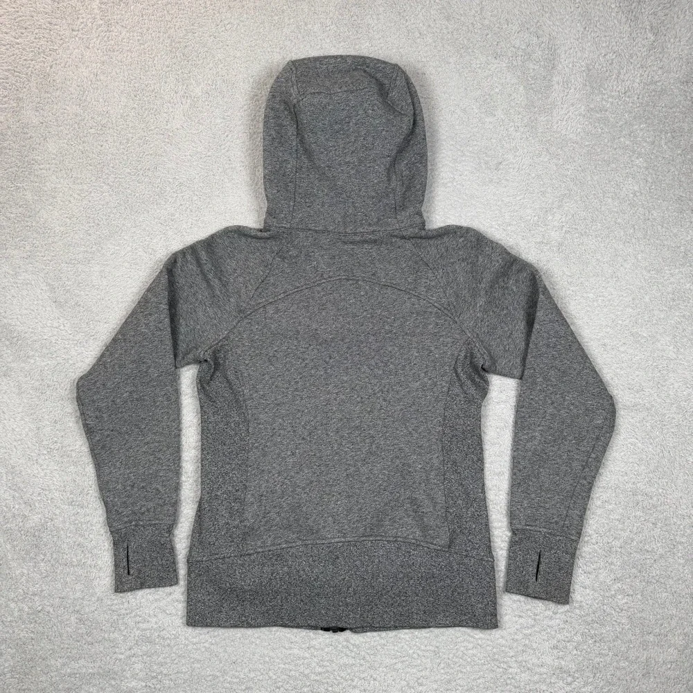 Lululemon Scuba Hoodie Full Zip Heathered Grey Size 8 Thumbholes W4250S